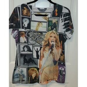 Celine Dion Rhinestone Collage Graphic XL T-Shirt -Poly Spandex